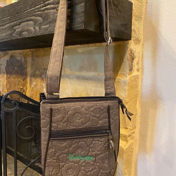 Thirty-one brown quilted tote cross body - Picture 7 of 13